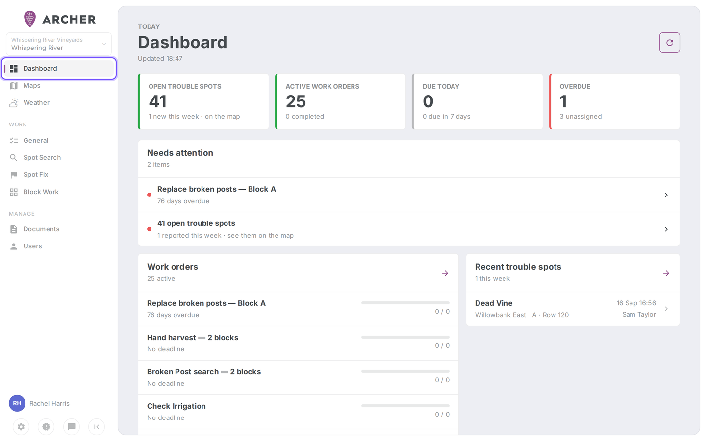 The portal left-hand navigation with Dashboard at the top, highlighted as the active item.